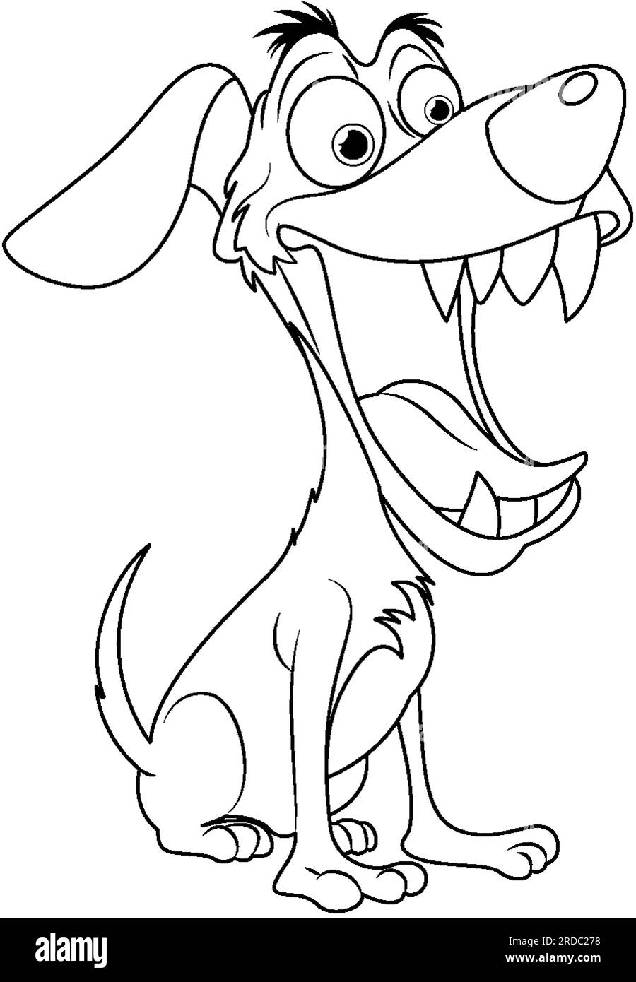 Cute Playful Crazy Dog Cartoon Illustration Stock Vector Image & Art