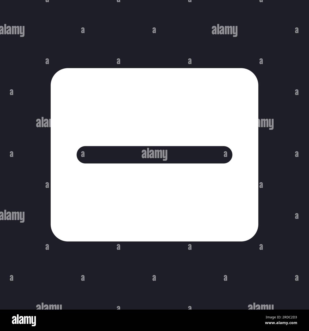 Minus dark mode glyph ui icon Stock Vector