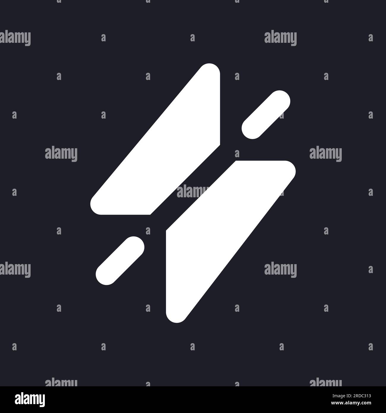 Silent mode dark mode glyph ui icon Stock Vector