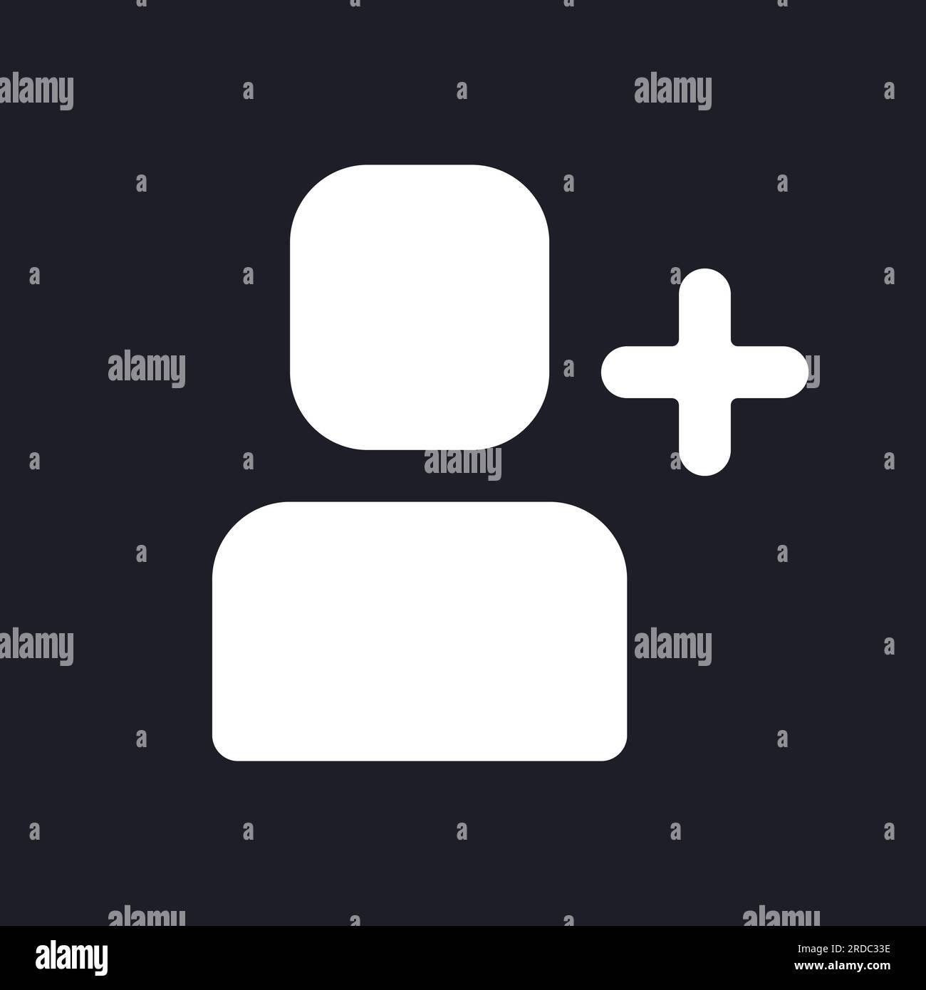 Add user dark mode glyph ui icon Stock Vector