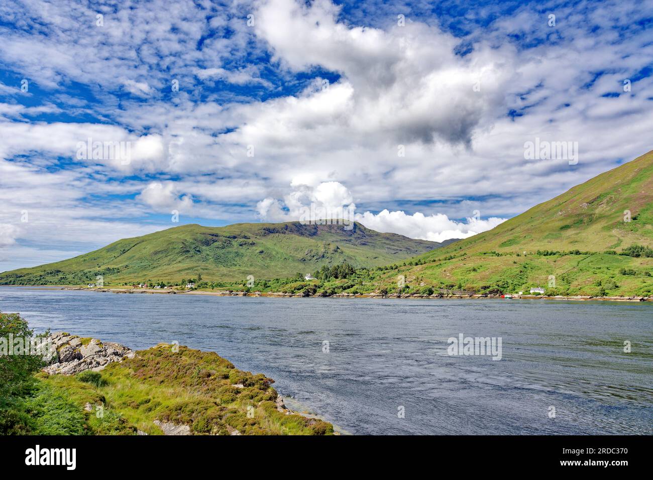 Kyle Rhea Scotland looking west down the straits towards the open sea ...