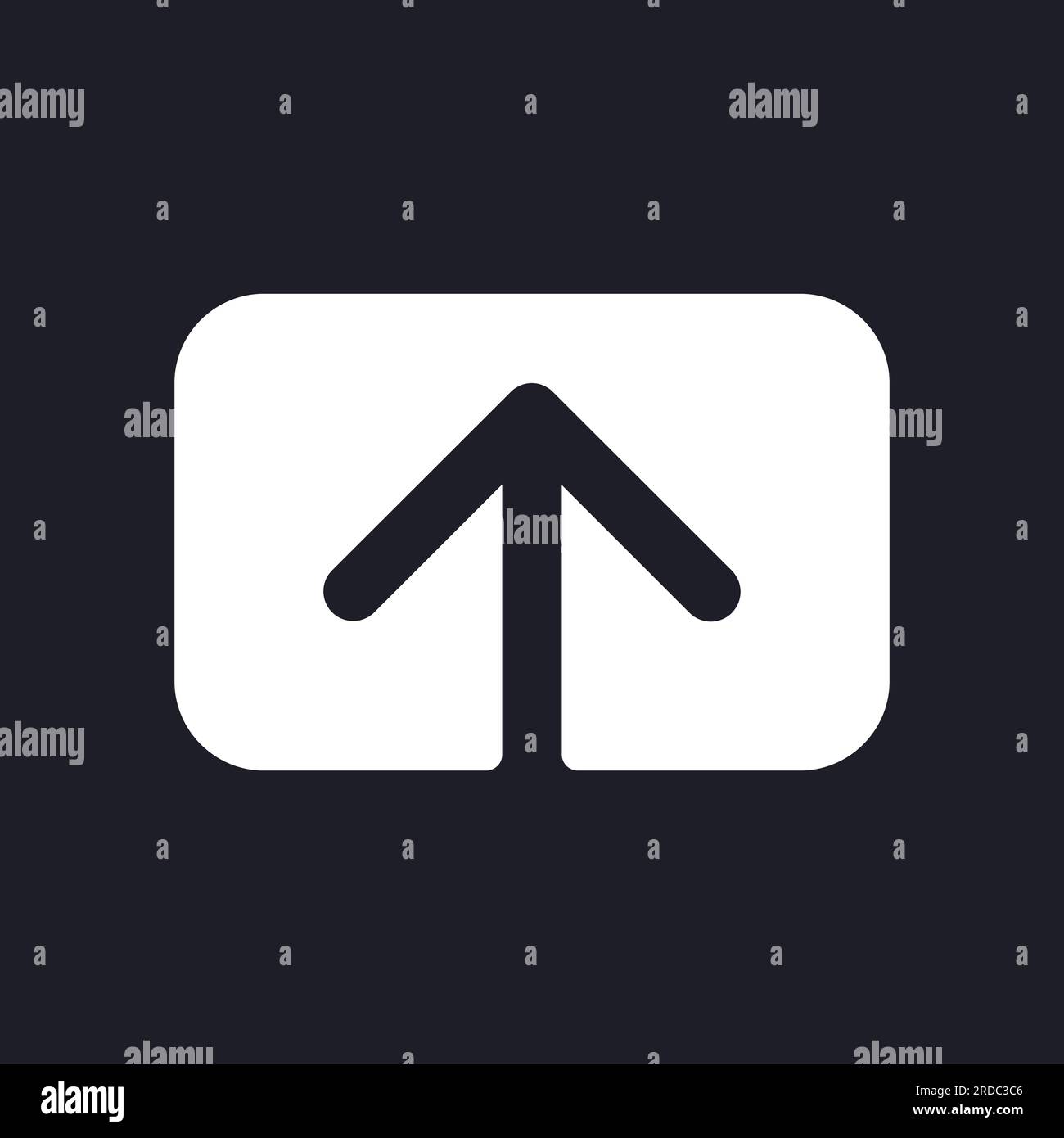 Upload dark mode glyph ui icon Stock Vector