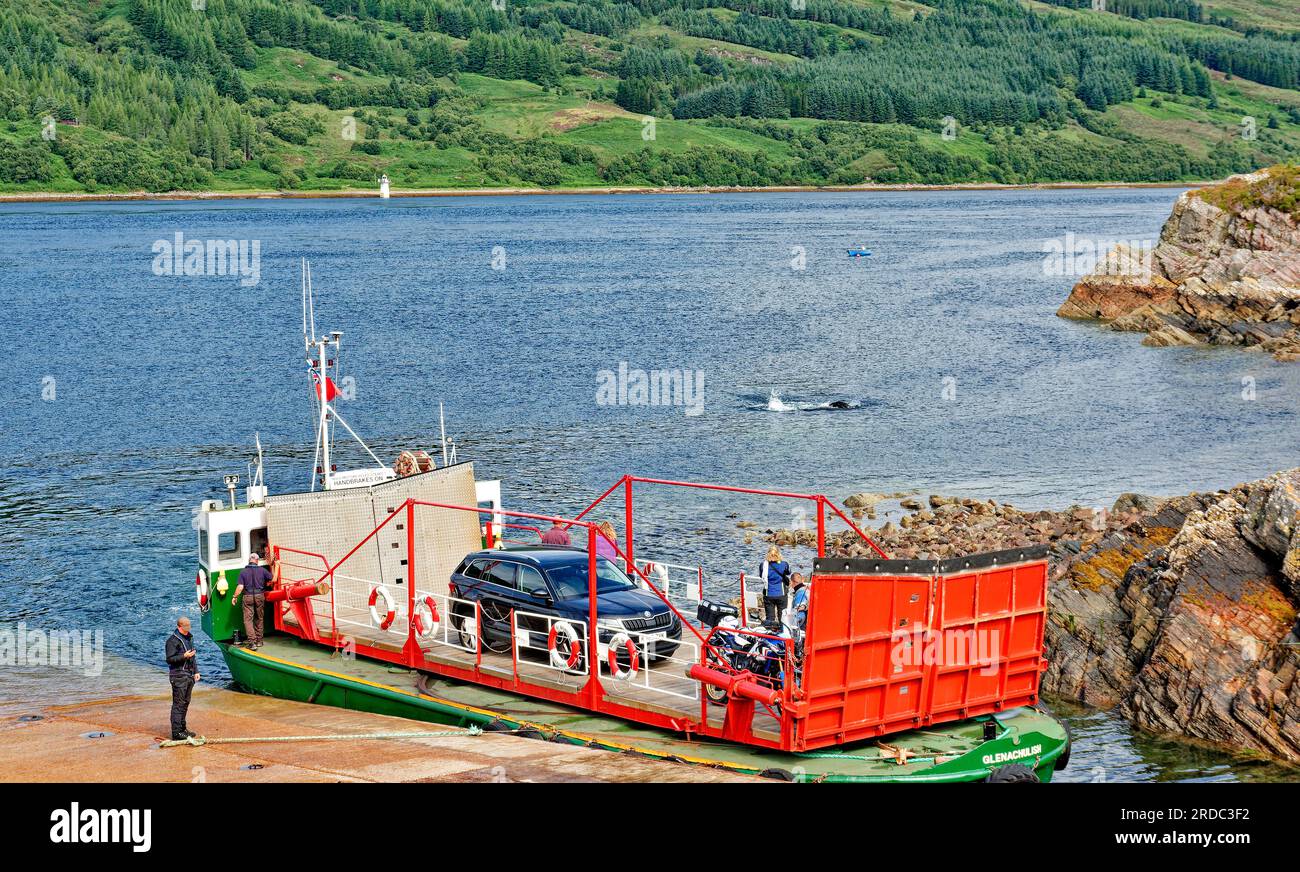 MV Glenachulish Kylerhea straits the manually operated turntable ferry