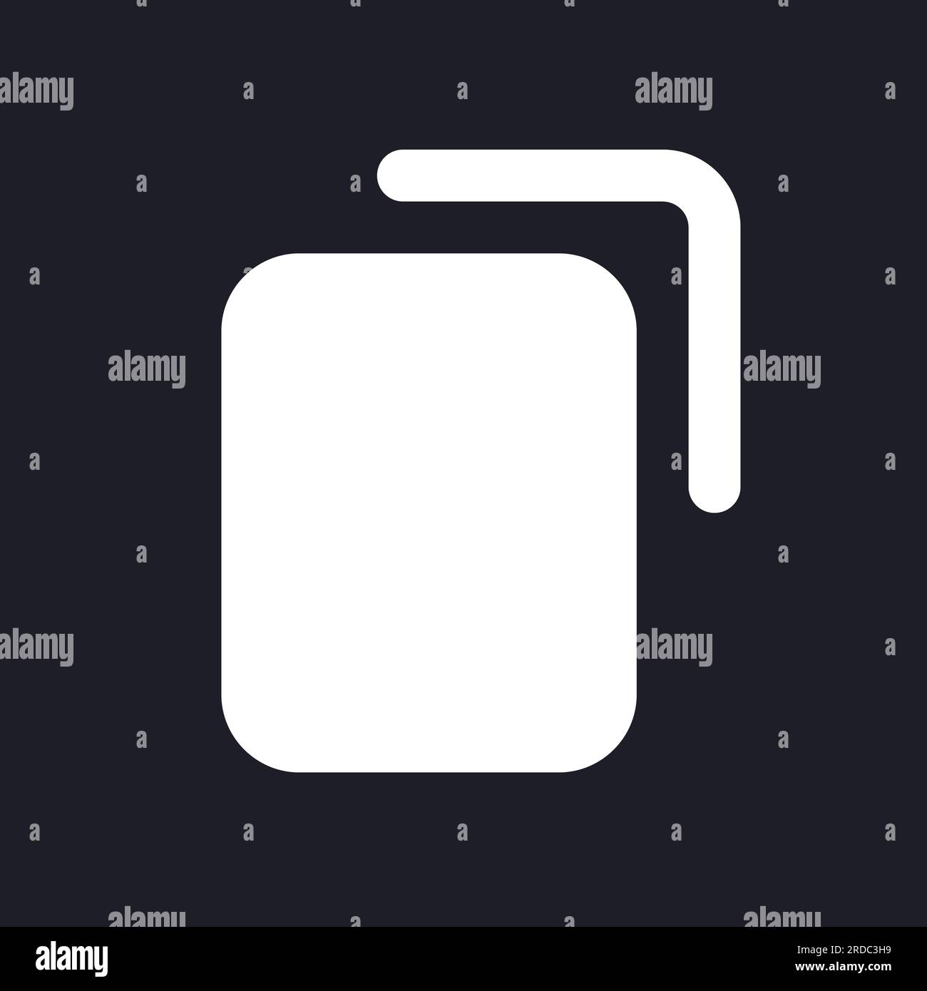 Copy dark mode glyph ui icon Stock Vector
