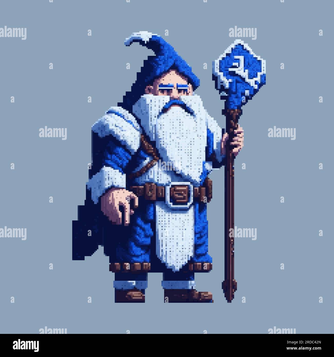 Christmas pixel art Santa Claus, Father Frost in a festive costume came ...