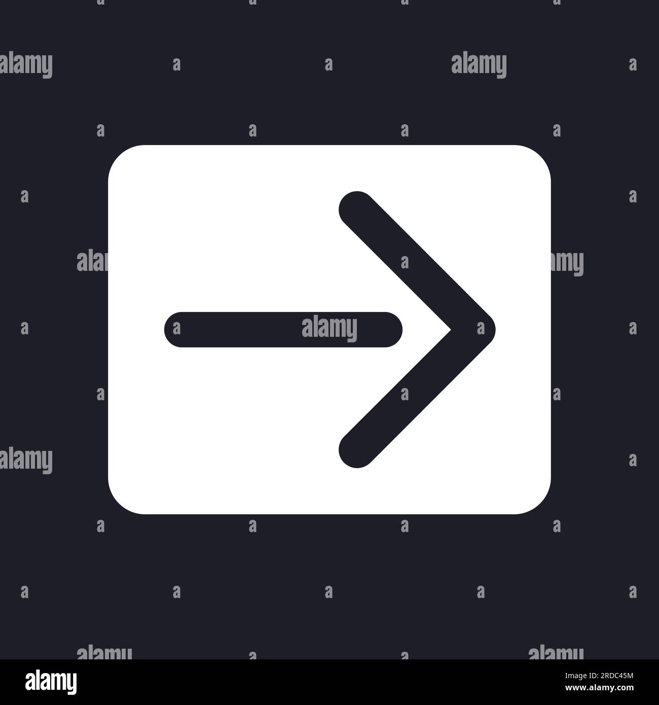 Move forward dark mode glyph ui icon Stock Vector