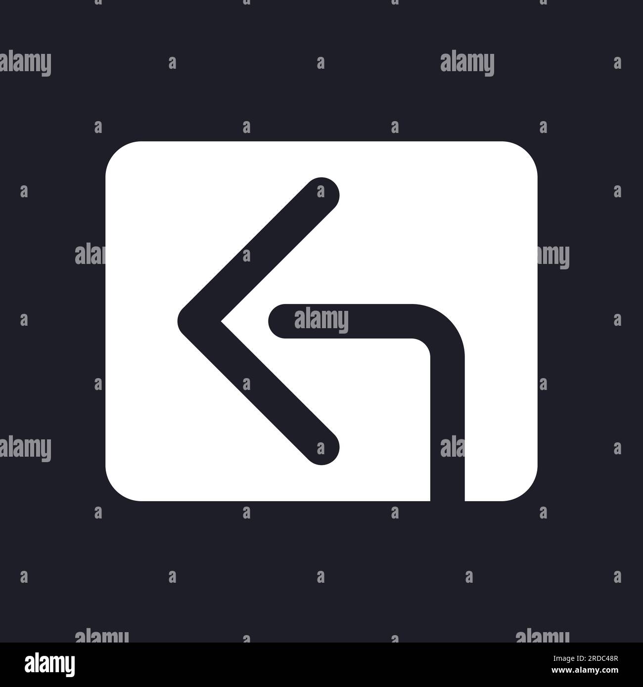 Reply arrow dark mode glyph ui icon Stock Vector