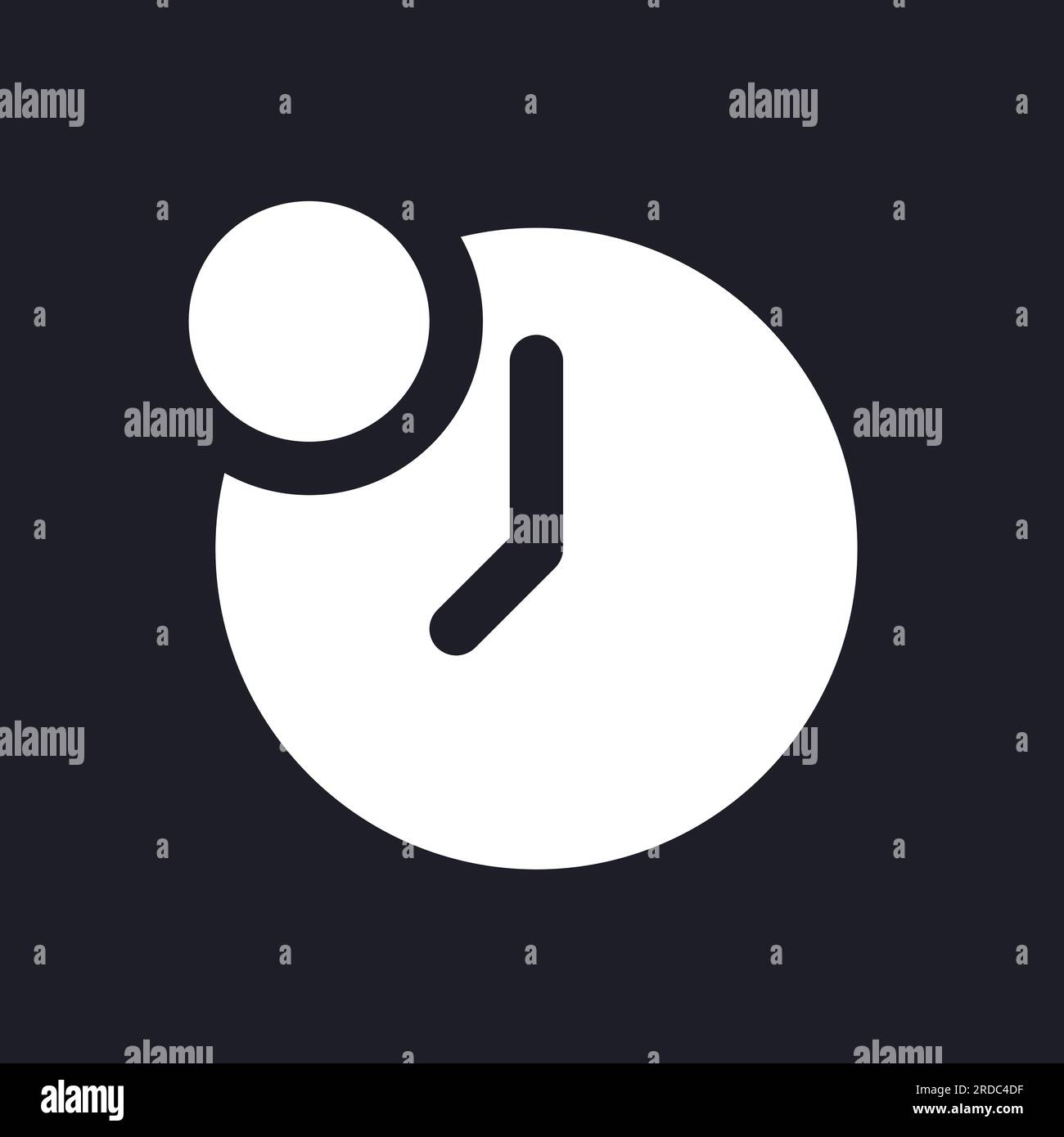 Reminder from time app dark mode glyph ui icon Stock Vector