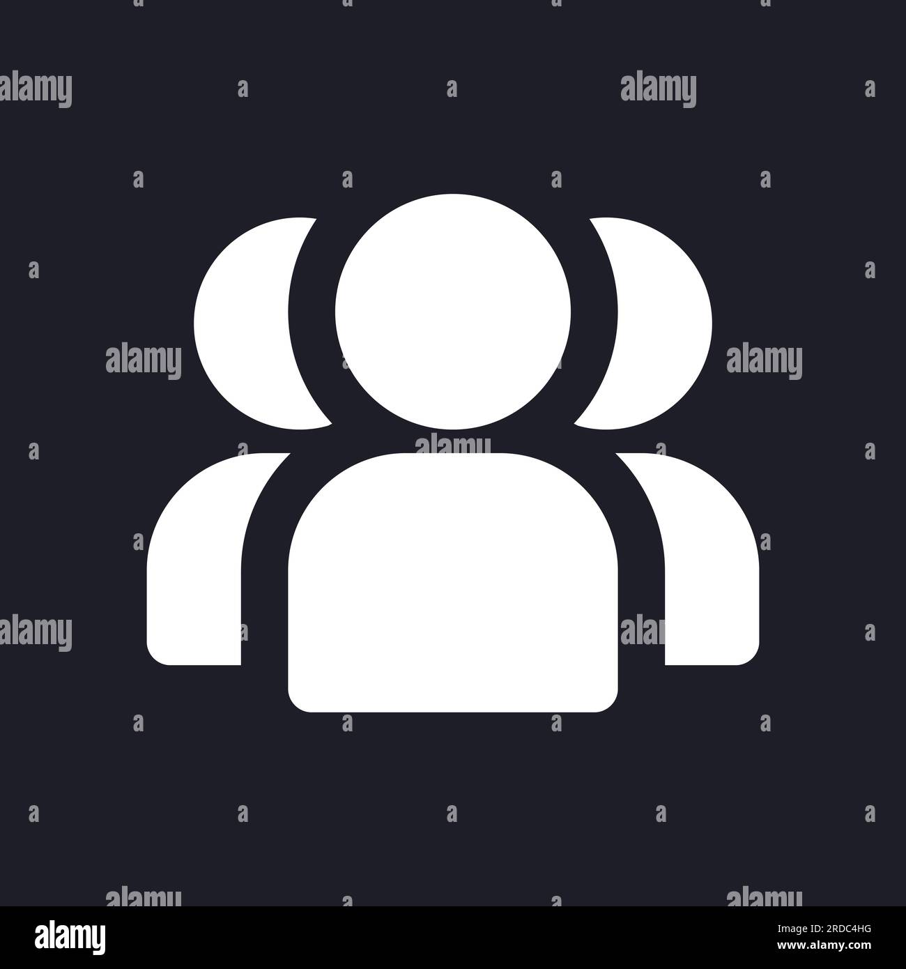 Online community dark mode glyph ui icon Stock Vector