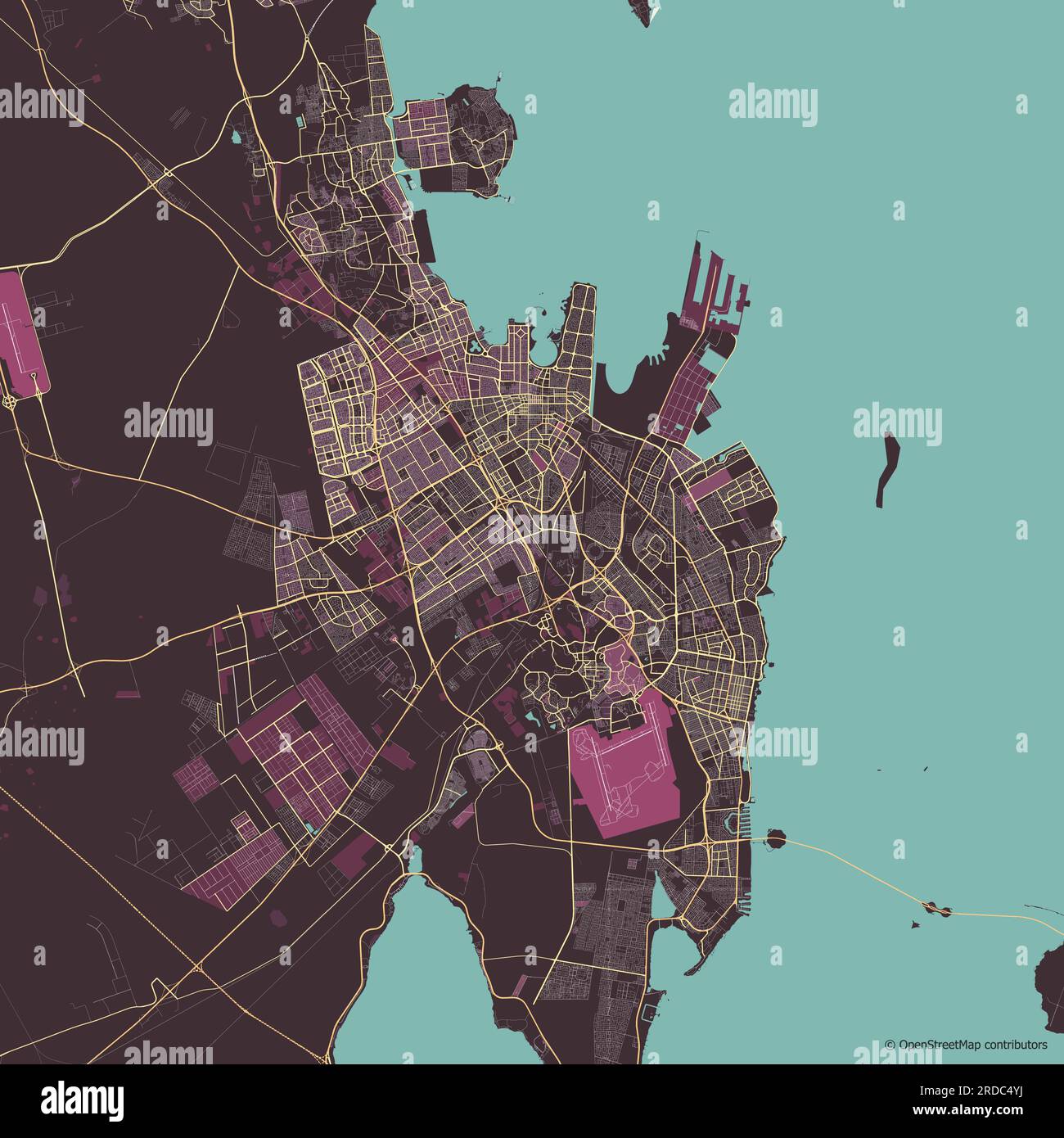 Vector city map of Dammam, Saudi Arabia Stock Vector Image & Art Alamy