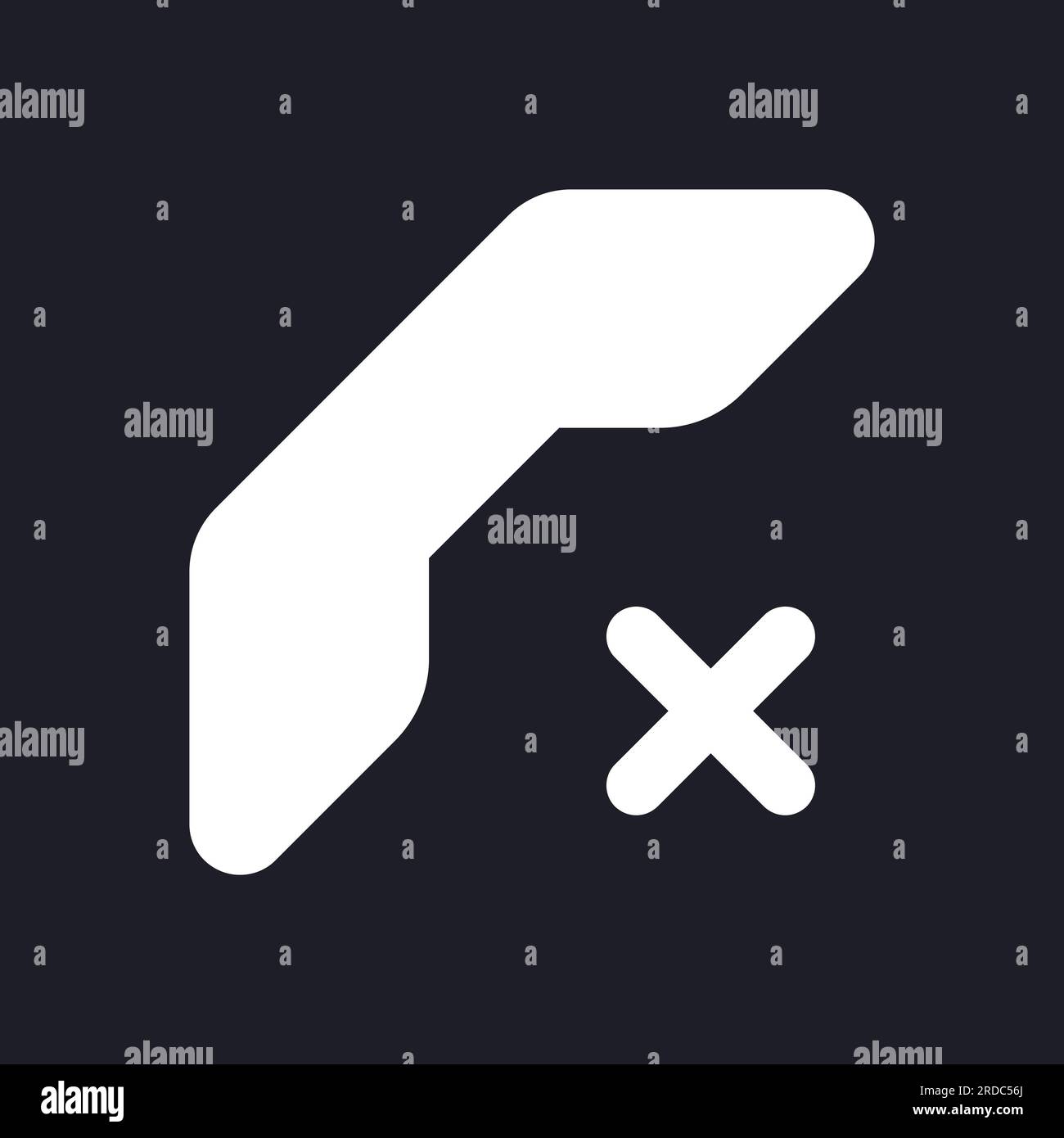 Decline call dark mode glyph ui icon Stock Vector