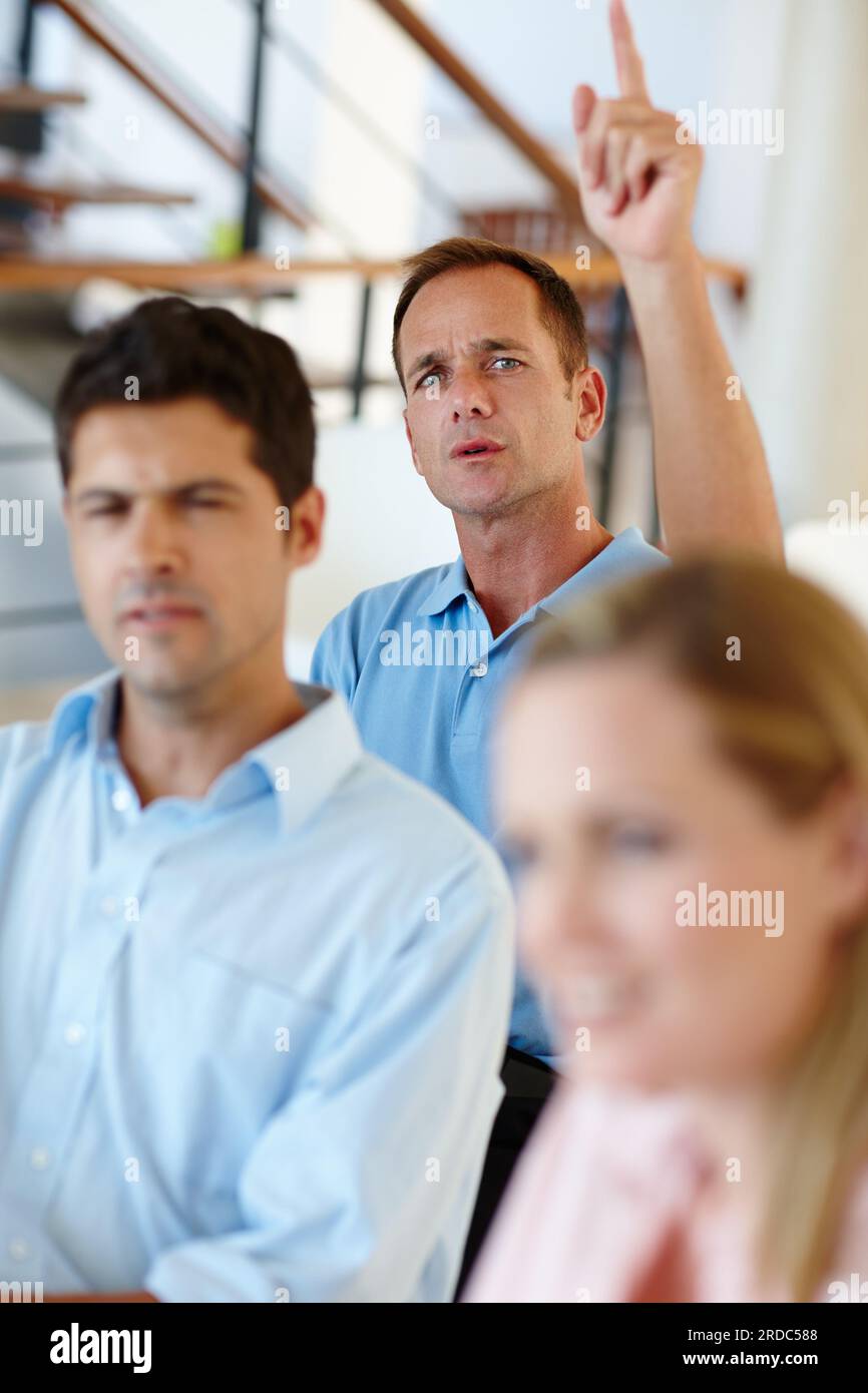 Could you repeat that statement please. Shot of workers sitting in the office with one