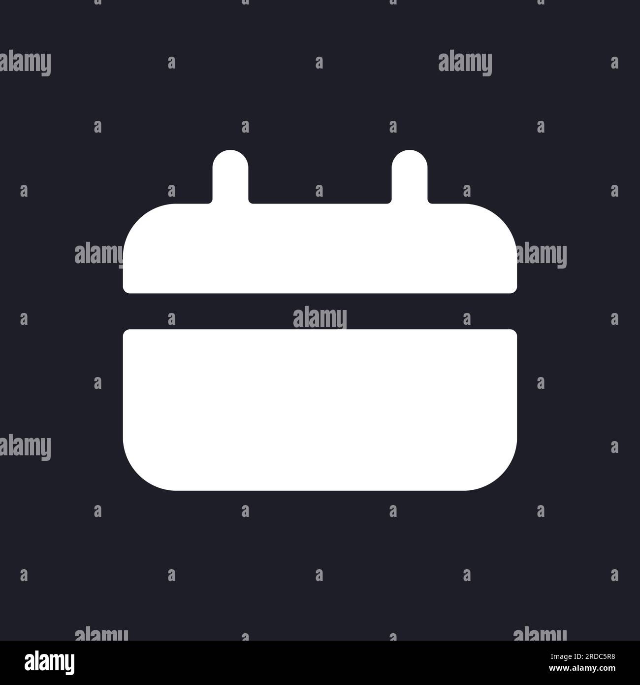 Calendar dark mode glyph ui icon Stock Vector