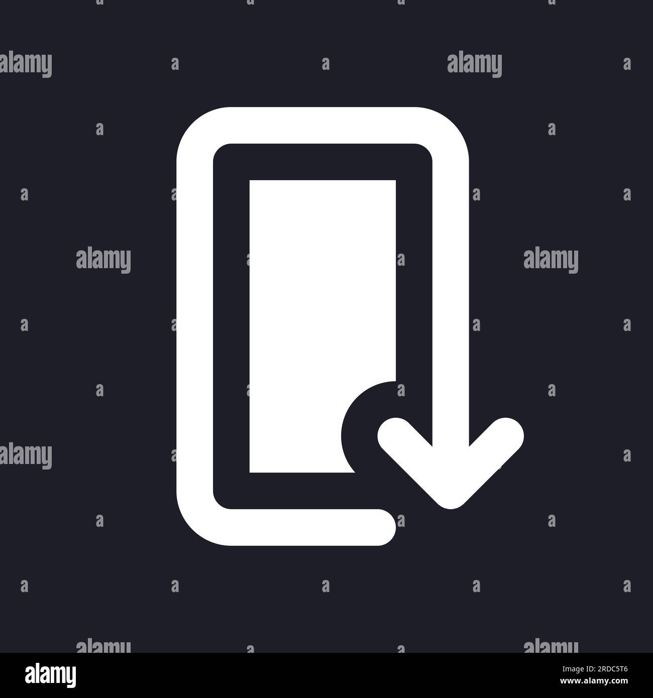 Reply dark mode glyph ui icon Stock Vector