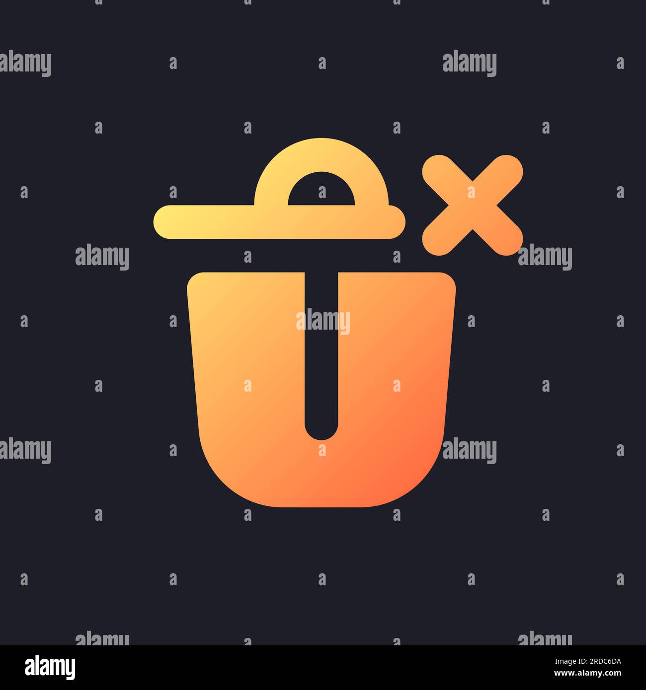 Canceled removal orange solid gradient ui icon for dark theme Stock Vector