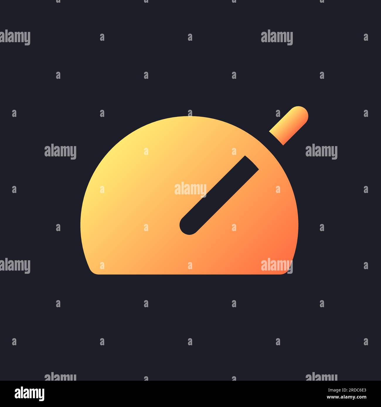 Speed up orange solid gradient ui icon for dark theme Stock Vector