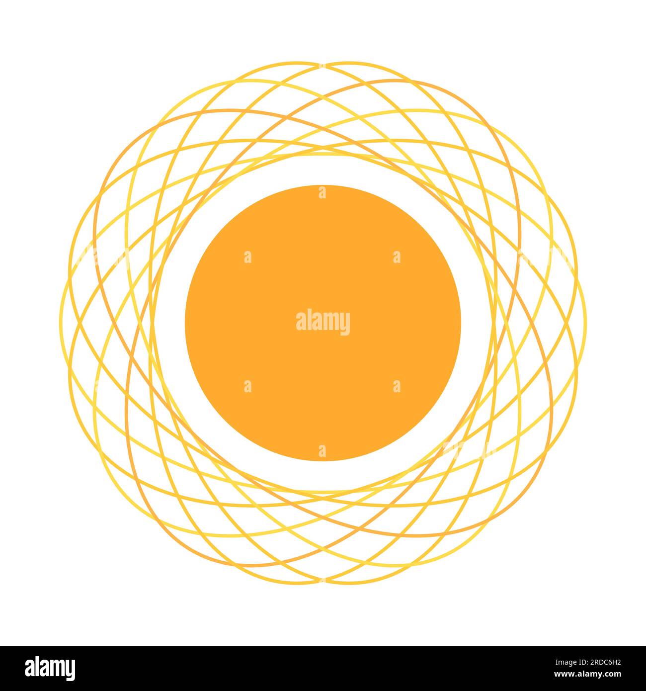 Orange circle with abstract frame around brochure element design Stock ...