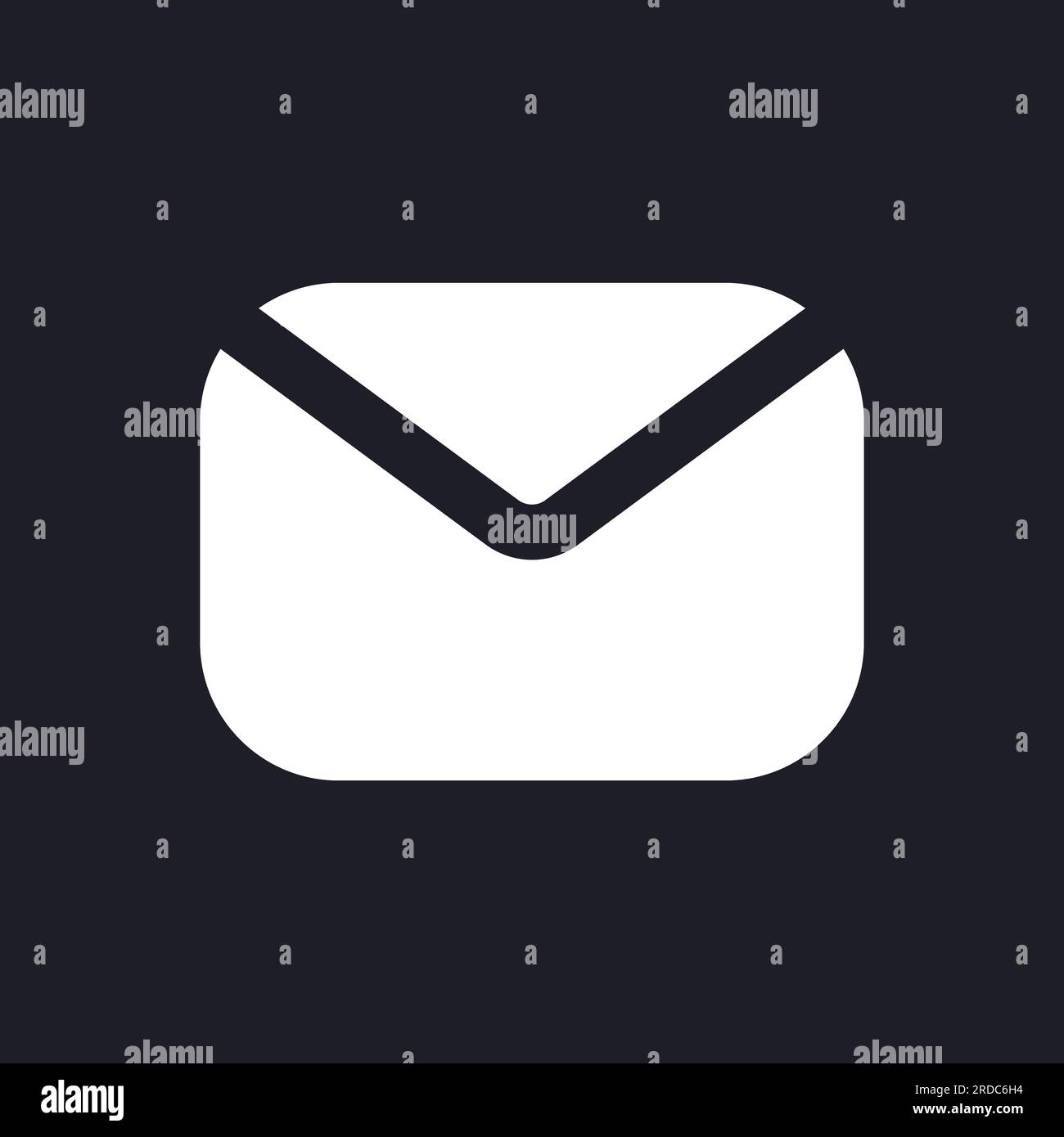 Unread message dark mode glyph ui icon Stock Vector