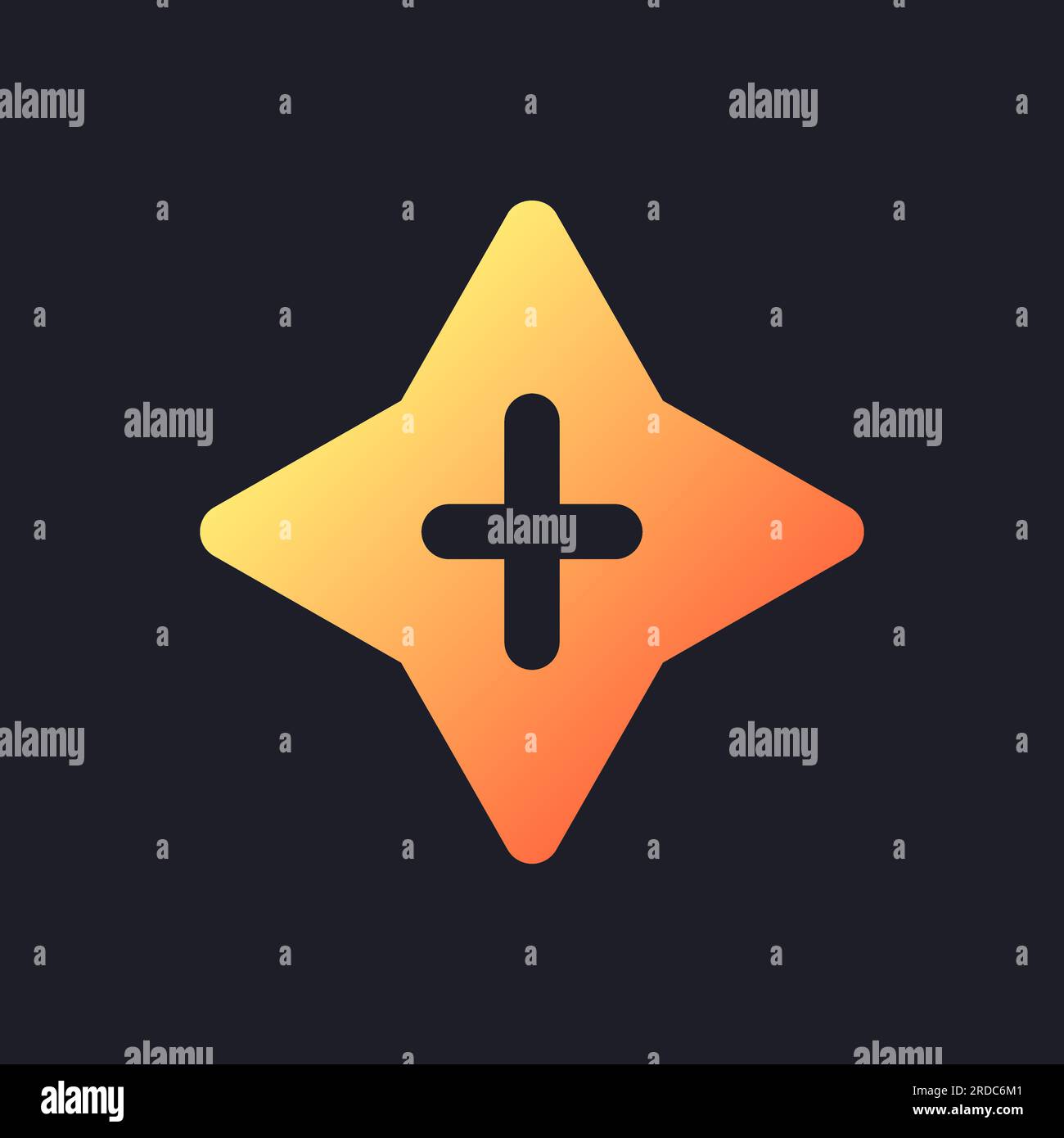 Blink transition orange solid gradient ui icon for dark theme Stock Vector