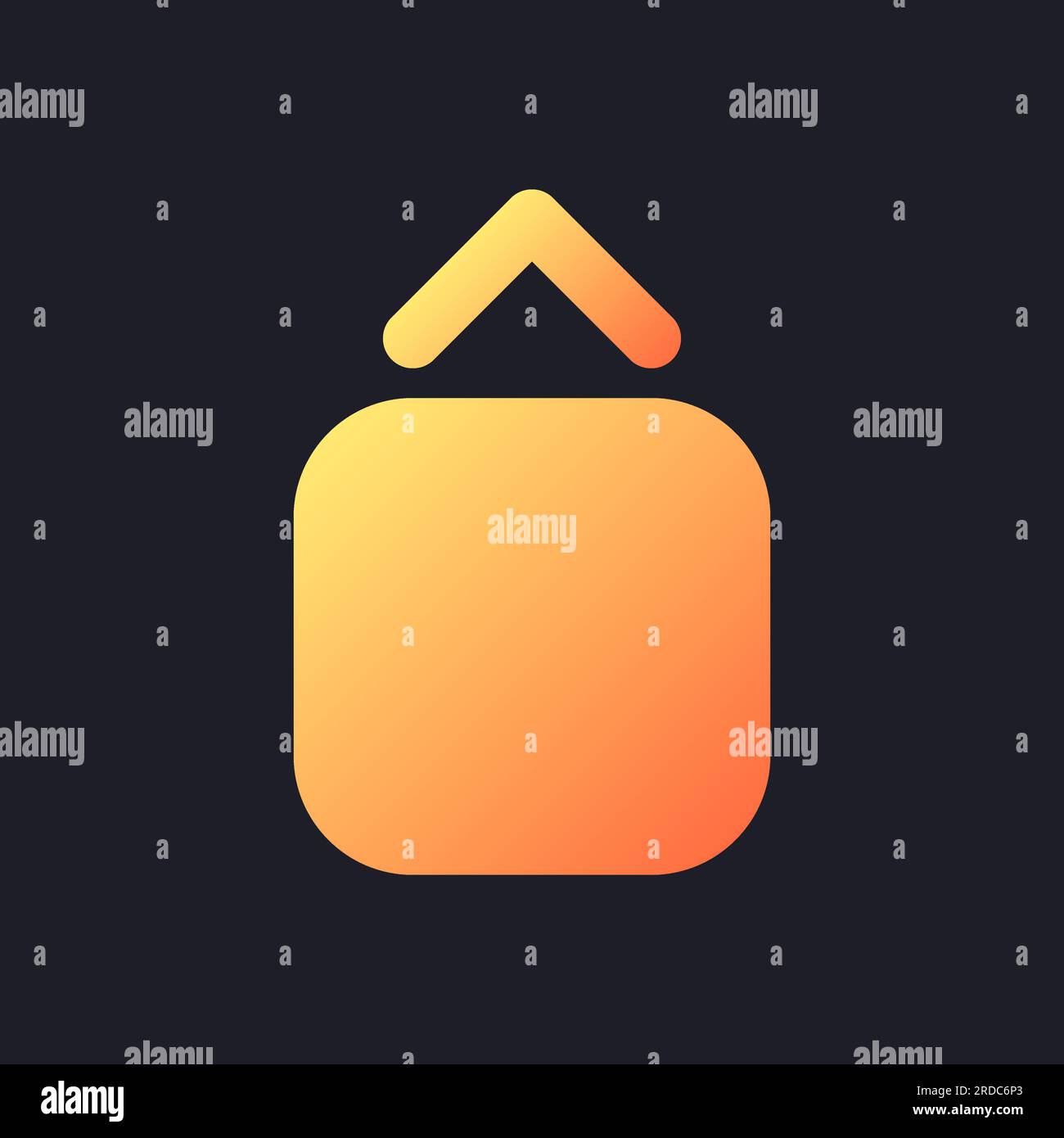 Jump animation orange solid gradient ui icon for dark theme Stock Vector