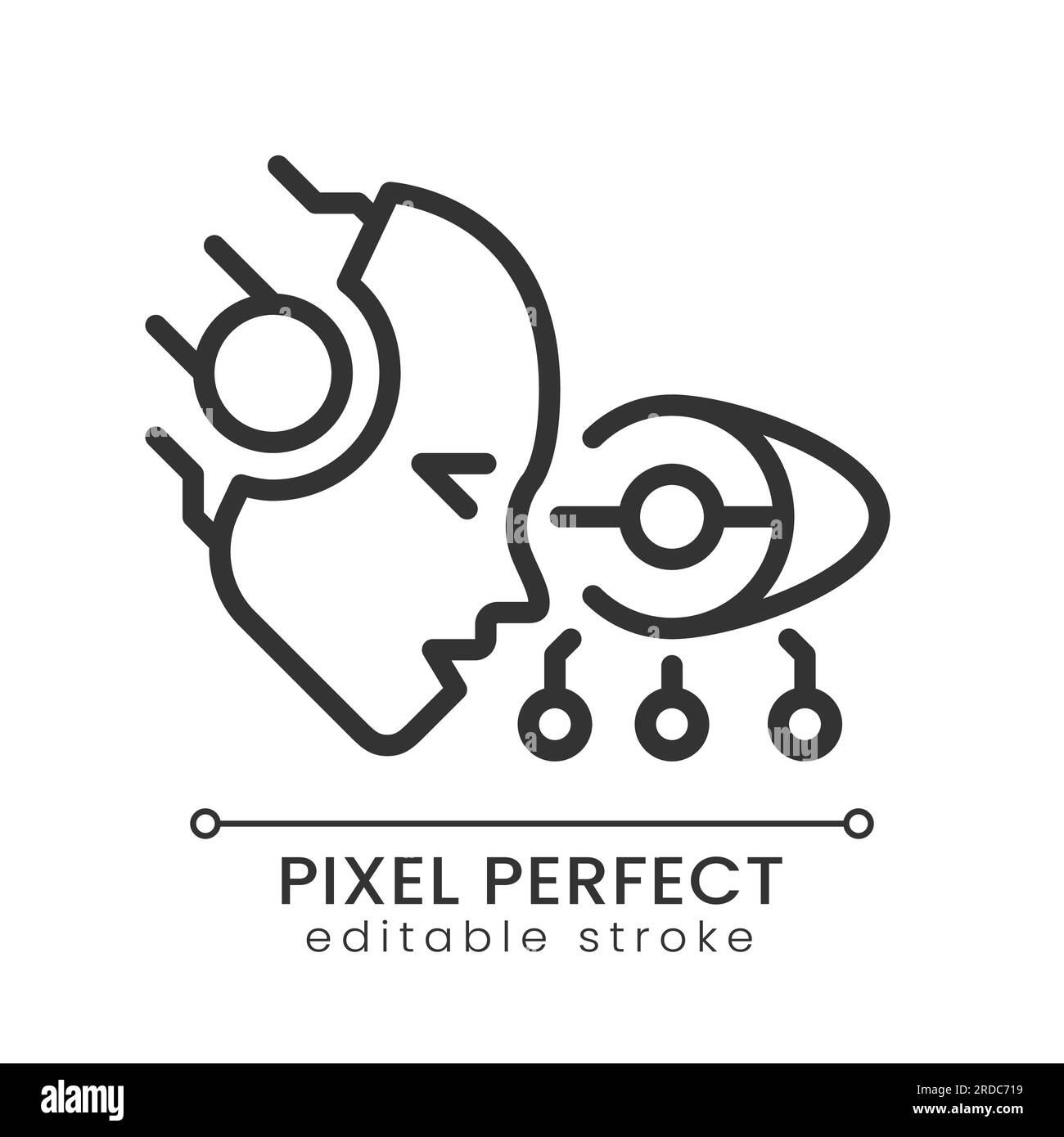 AI see pixel perfect linear icon Stock Vector
