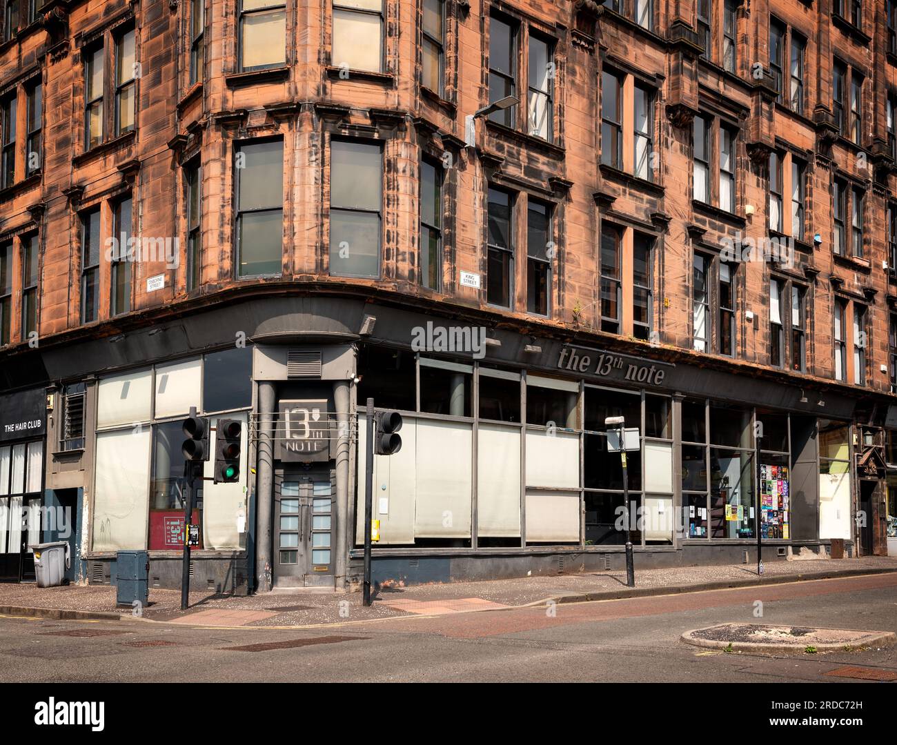 The 13th Note Cafe Bar and live music venue in Glasgow, Scotland, uk closes it's doors after union action for better working conditions Stock Photo