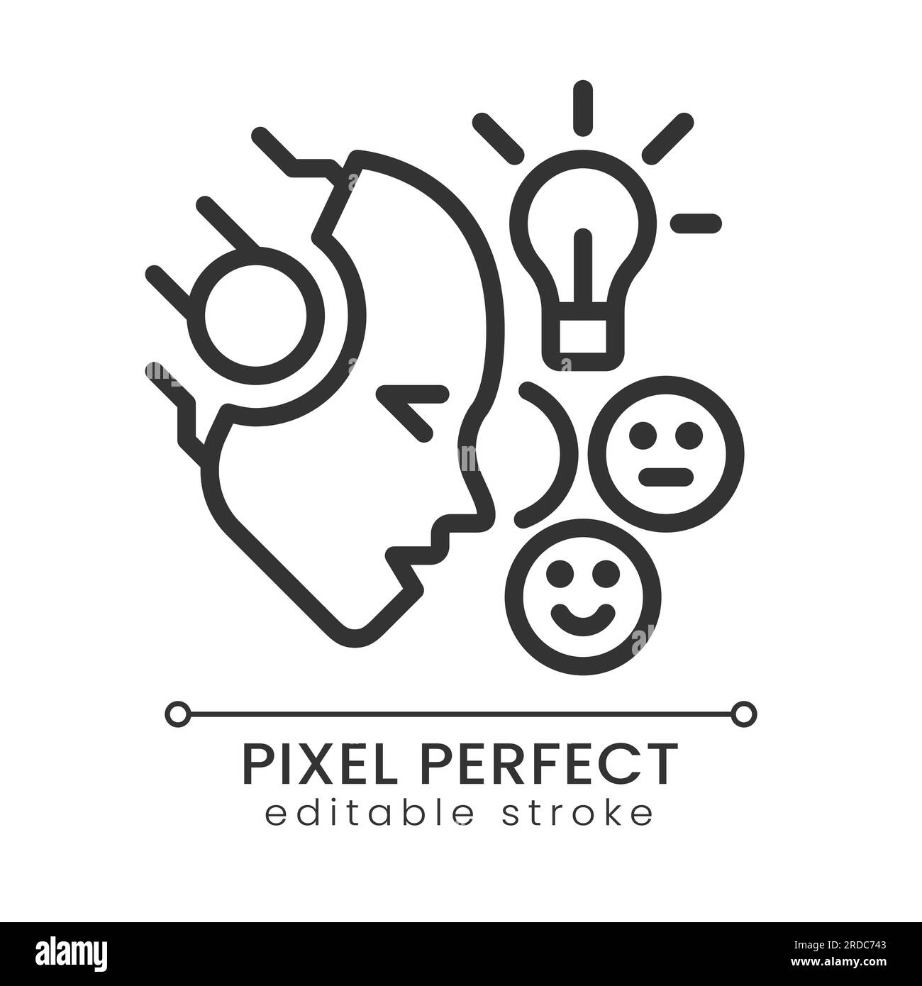 AI understands emotions pixel perfect linear icon Stock Vector Image ...