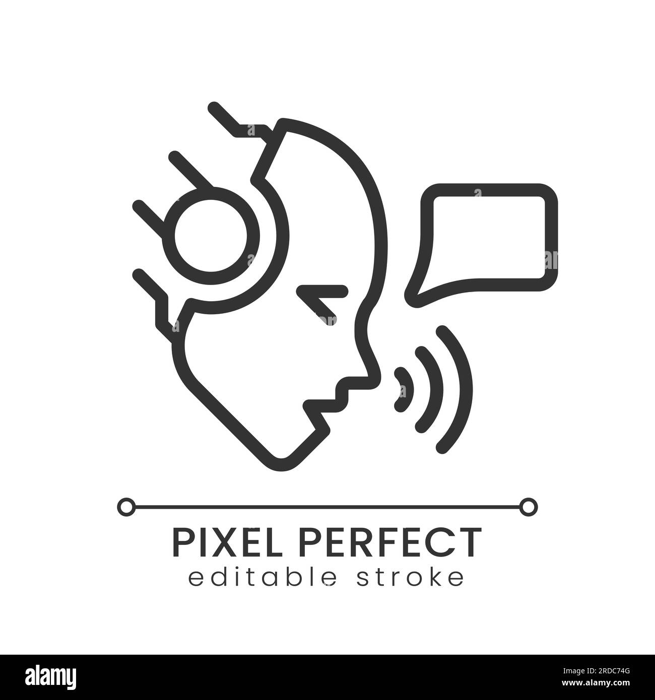 AI speaks pixel perfect linear icon Stock Vector
