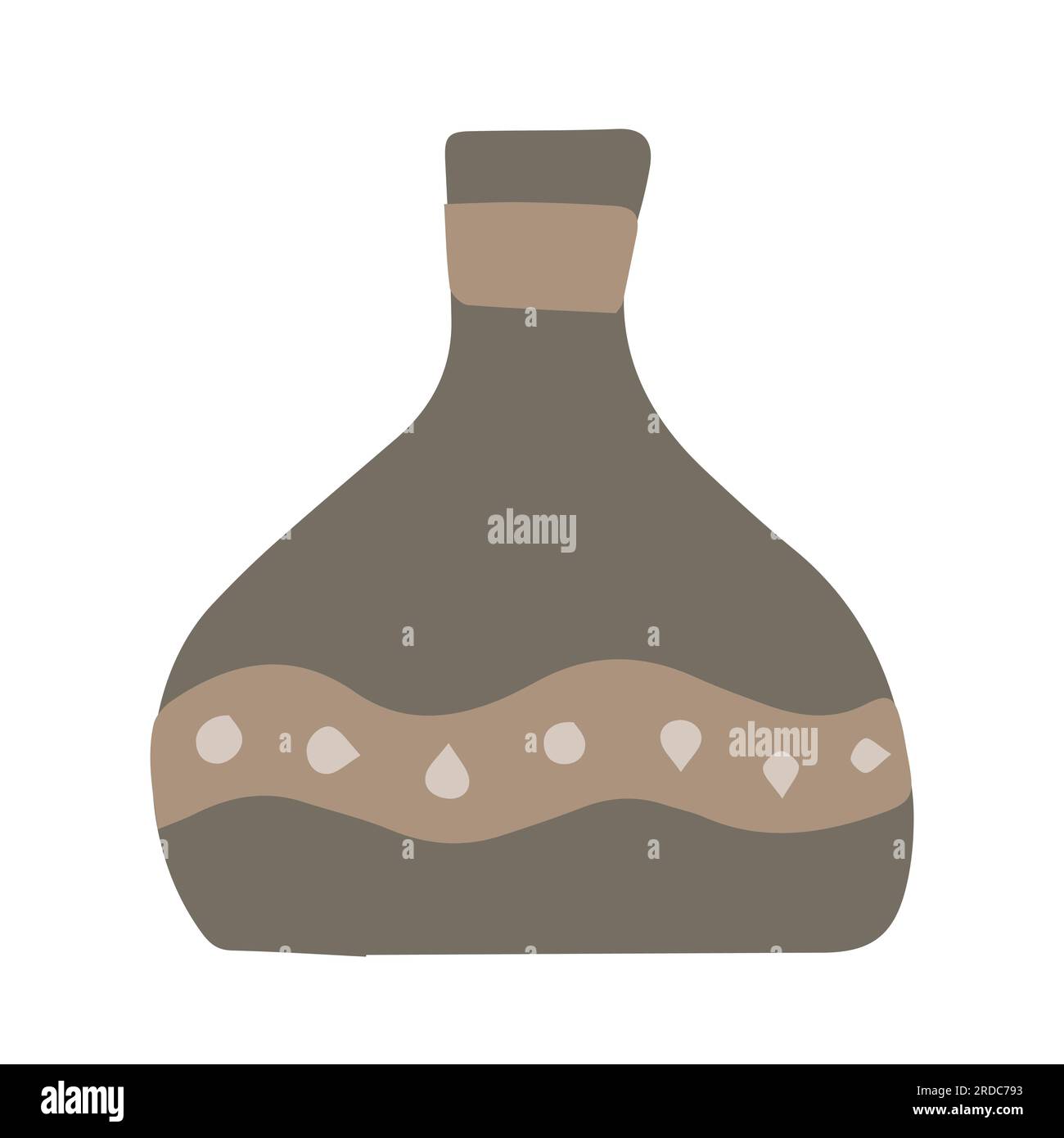 Flat ceramic vase Stock Vector