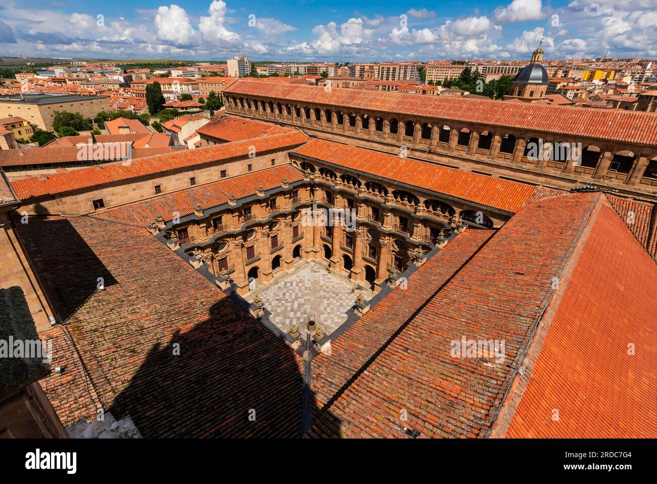 Elevated view of Salamanca old town, Spain. The capital of the Province of Salamanca in the autonomous community of Castile and León. Stock Photo