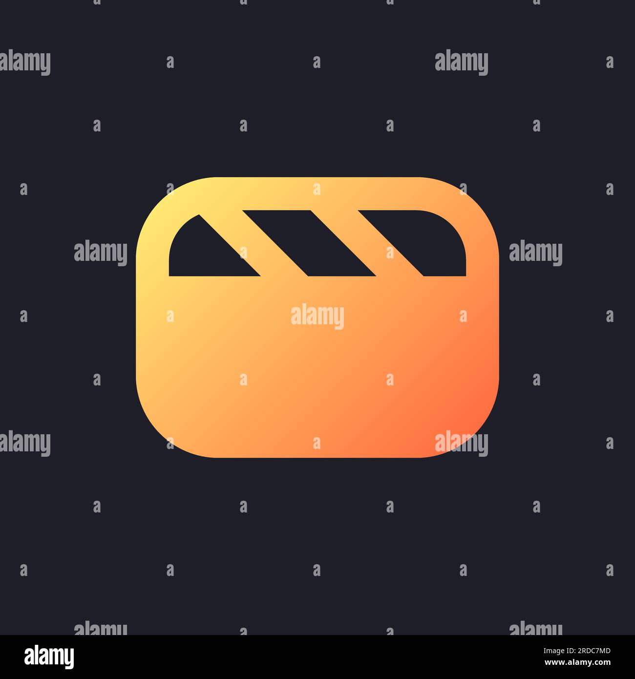 Video file orange solid gradient ui icon for dark theme Stock Vector