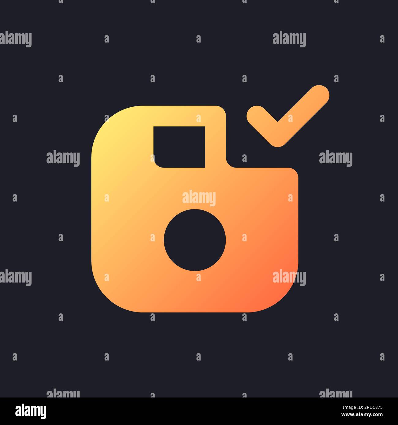 Apply saving orange solid gradient ui icon for dark theme Stock Vector