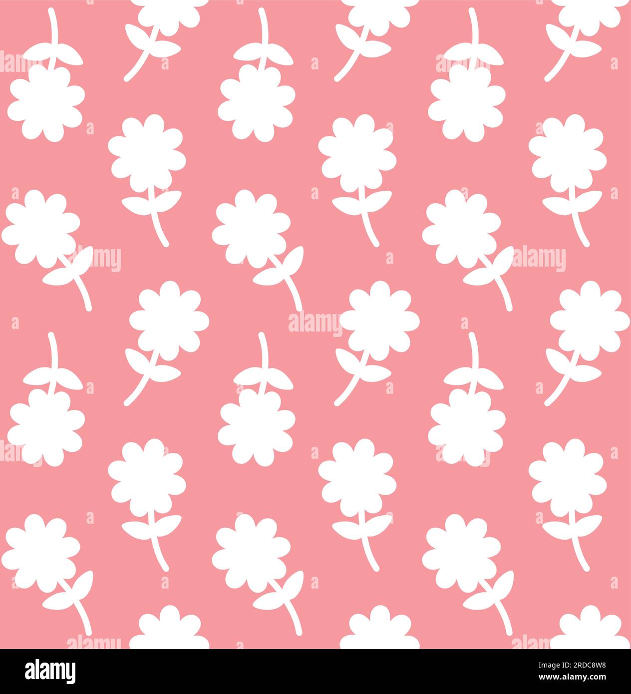 Vector seamless pattern of retro groovy flower silhouette isolated on ...