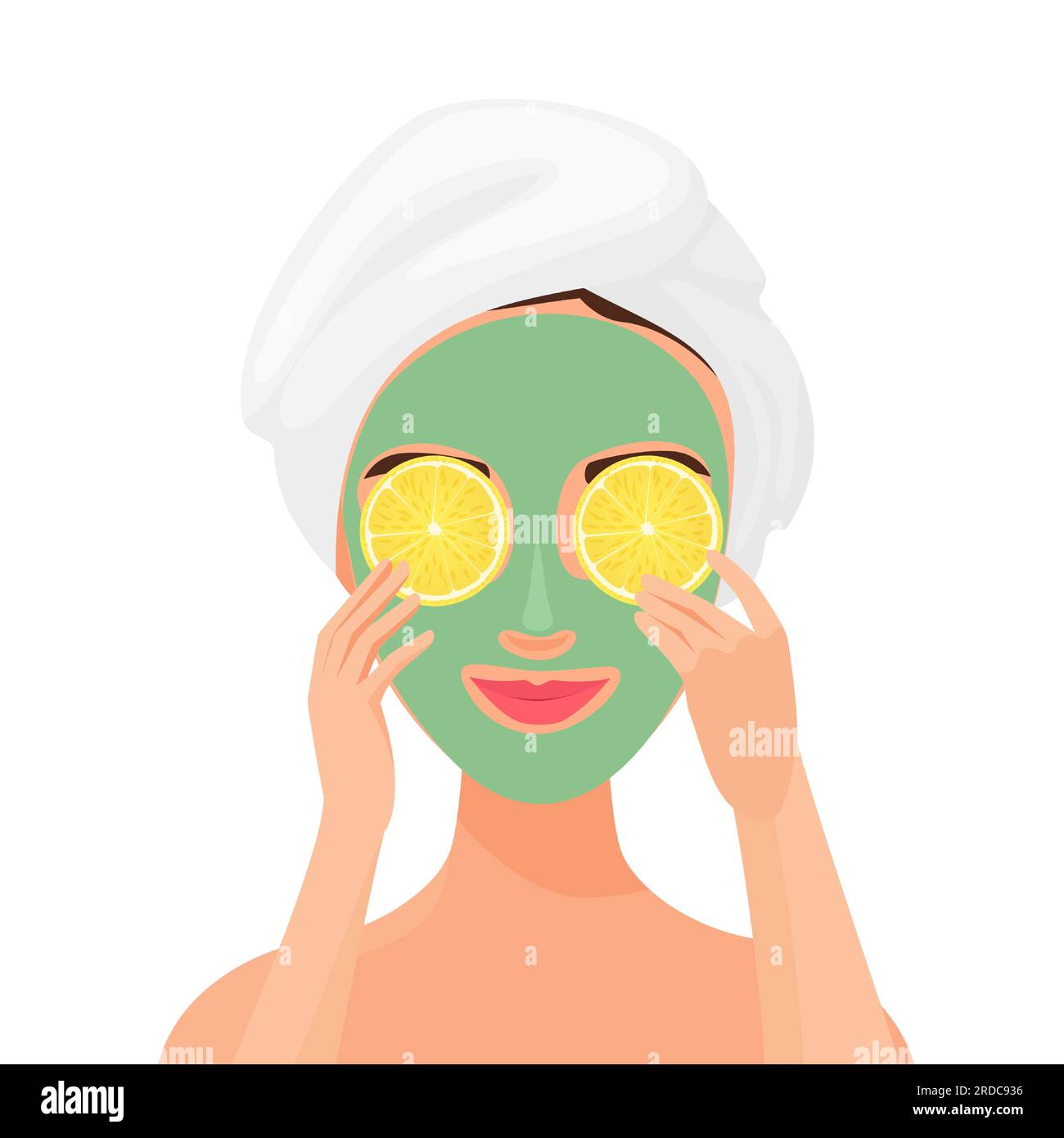 Skin beautiful care mask. Moisturizing face mask, spa treatment vector