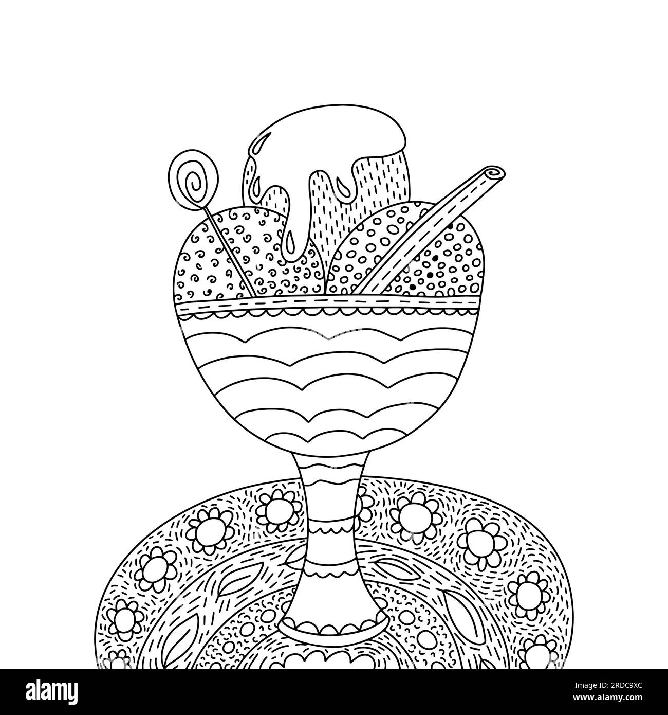 Coloring page with ice cream Stock Vector
