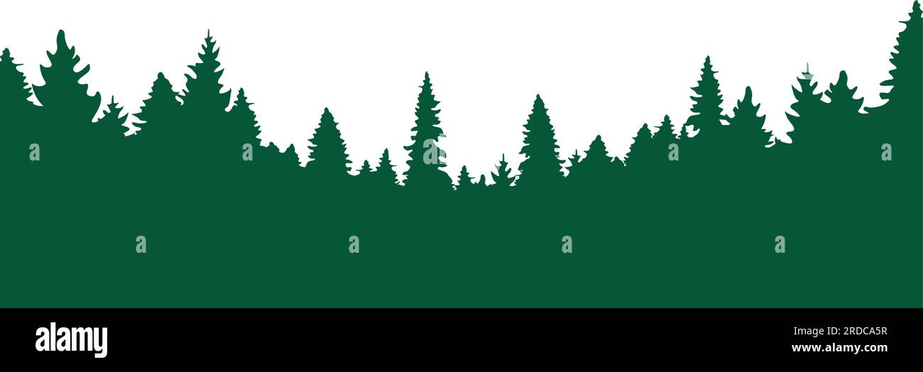 fir tree forest border silhouette isolated vector Stock Vector Image