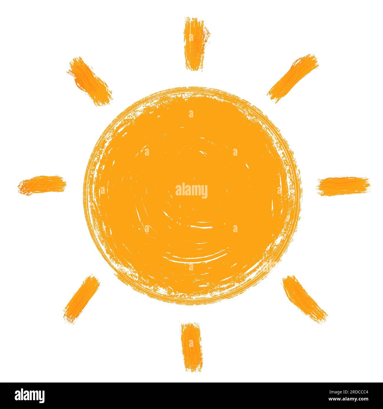 Doodle sun pastel drawing isolated on white background Stock Photo - Alamy