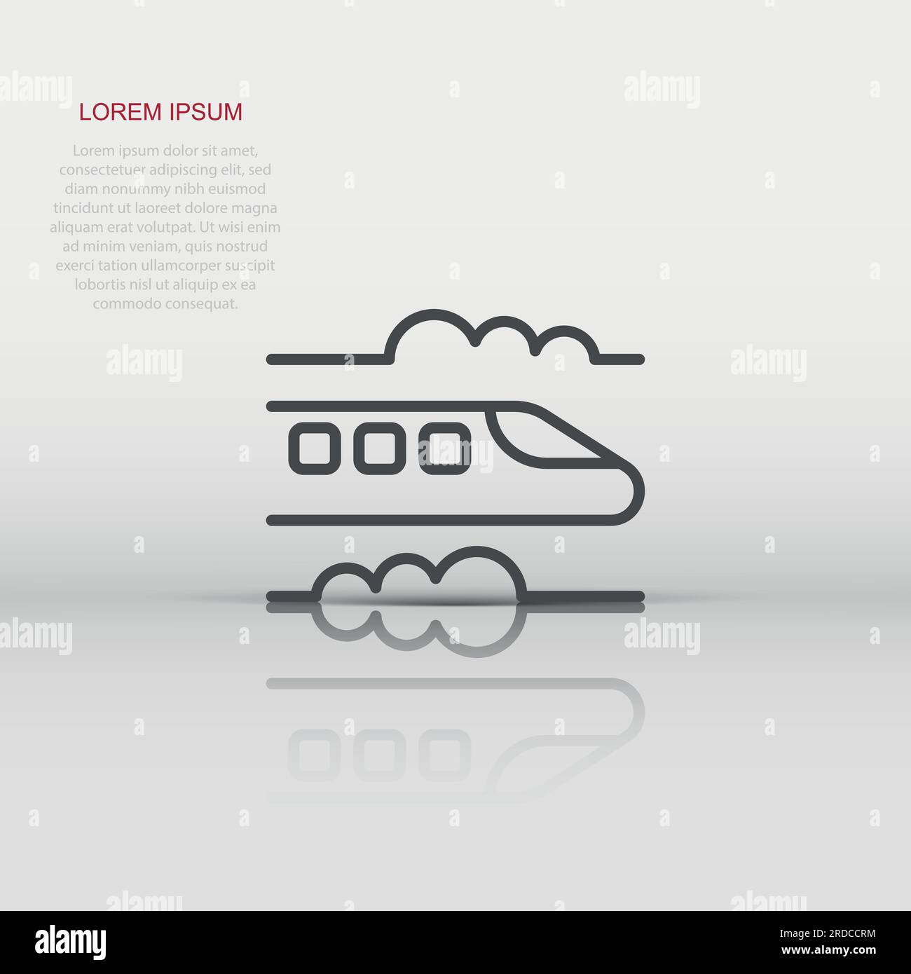 Metro icon in flat style. Train subway vector illustration on white ...