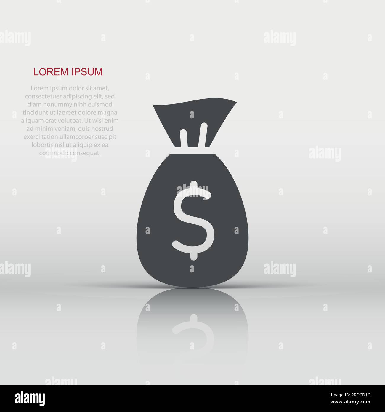 Money bag icon in flat style. Moneybag with dollar vector illustration ...