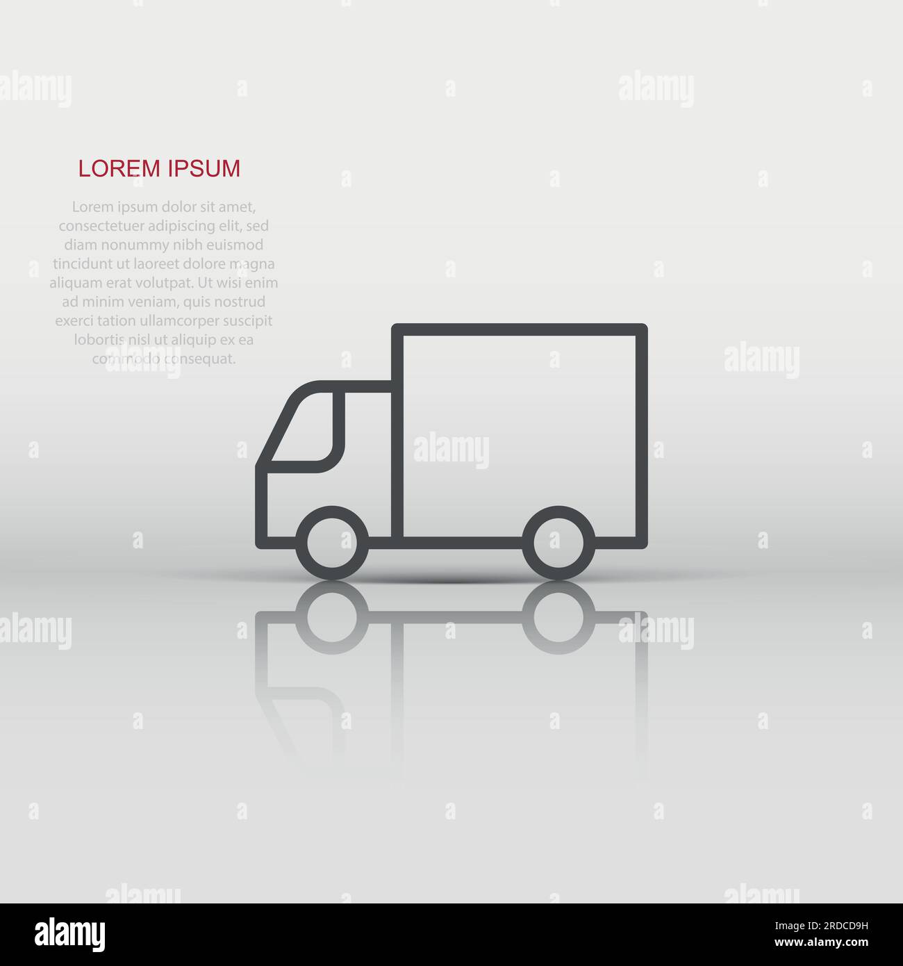 Delivery truck icon in flat style. Van vector illustration on white ...