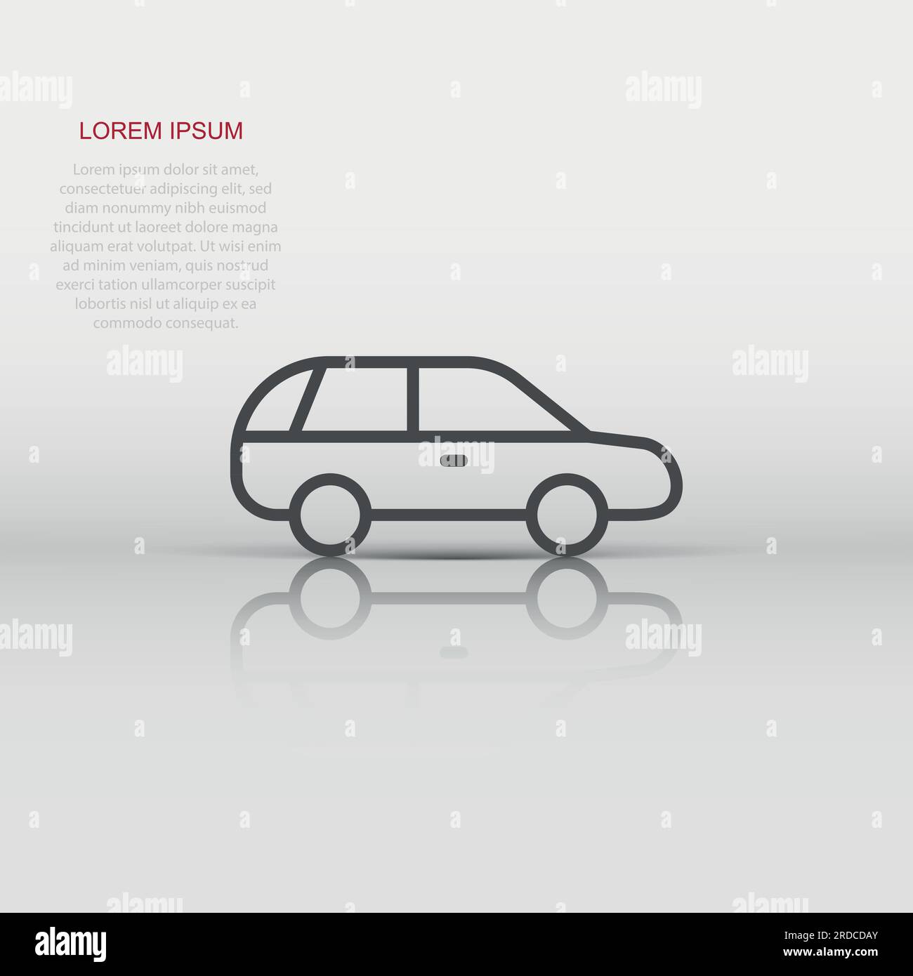Car icon in flat style. Automobile vehicle vector illustration on white ...
