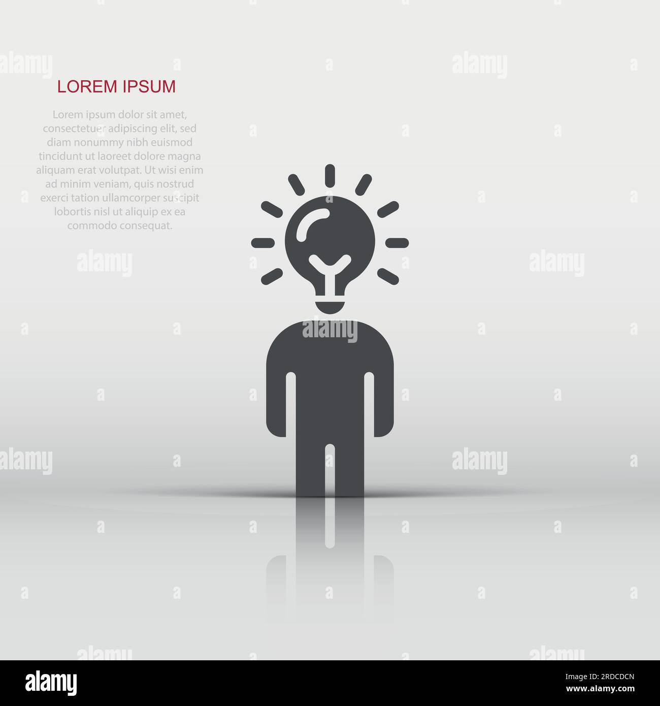 People with bulb icon in flat style. idea vector collection ...