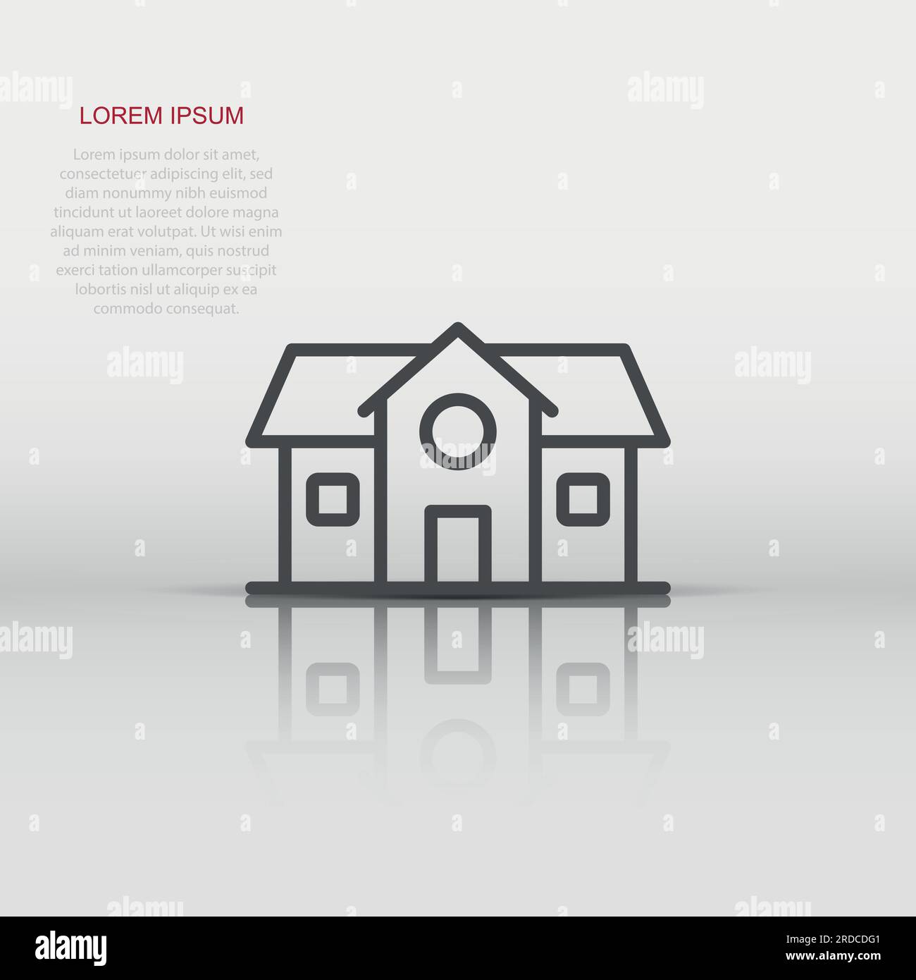 Building icon in flat style. Home vector illustration on white isolated ...