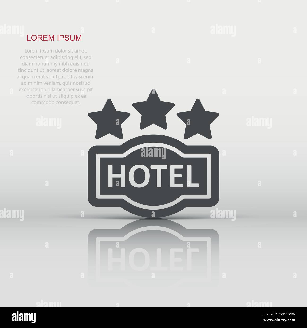 Hotel 3 stars sign icon in flat style. Inn vector illustration on white ...