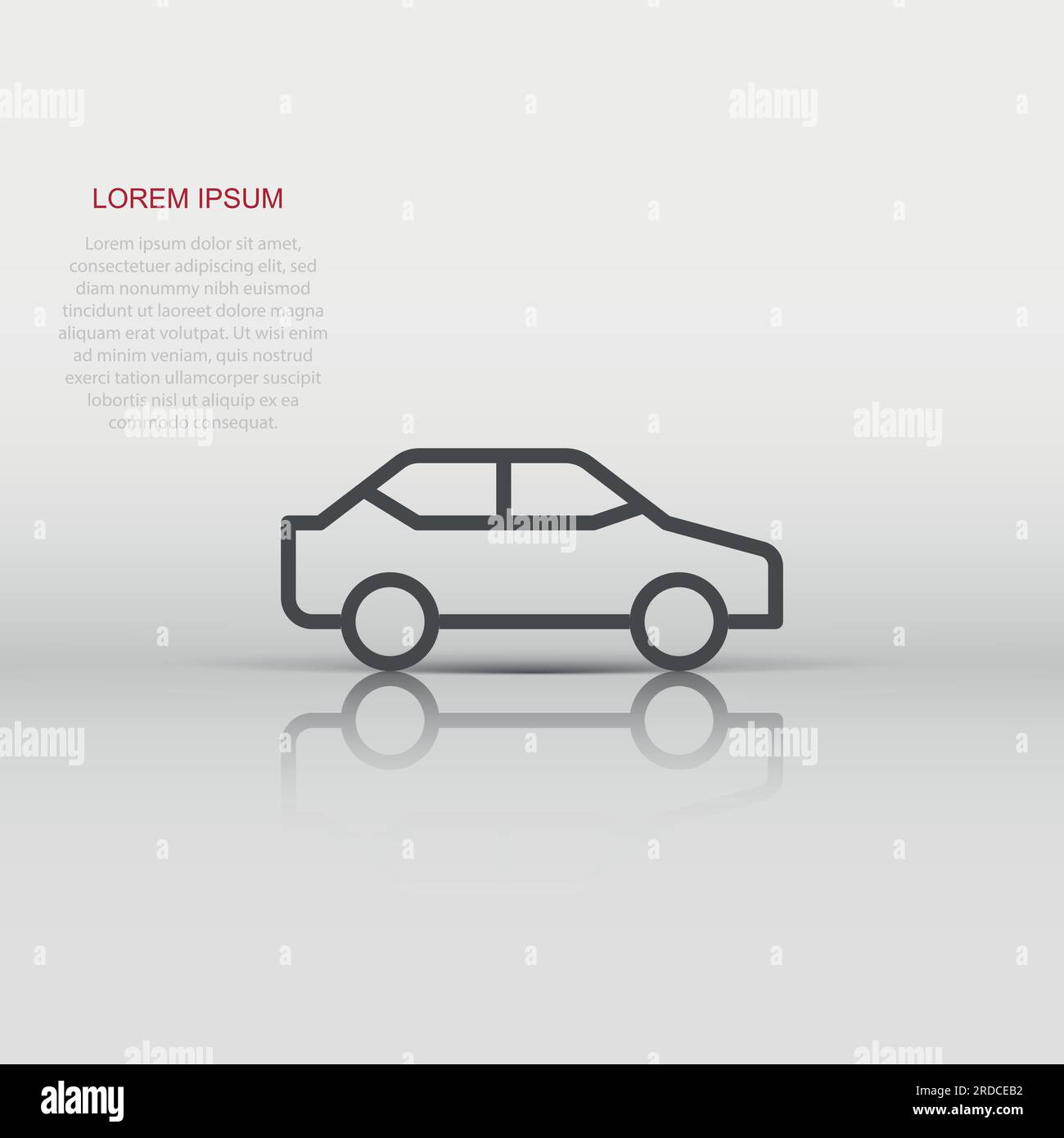Car icon in flat style. Automobile vehicle vector illustration on white ...