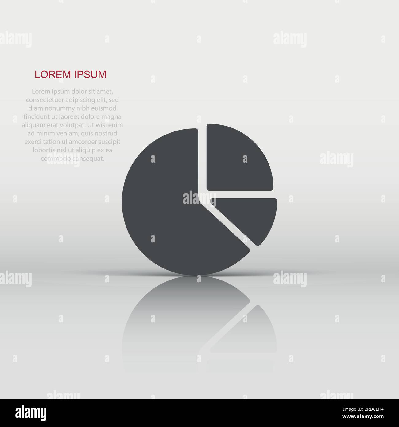 Chart icon in flat style. Diagram vector illustration on white isolated ...