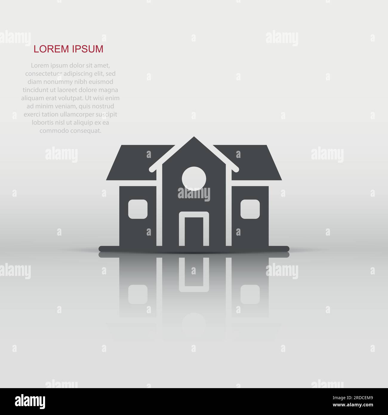 Building icon in flat style. Home vector illustration on white isolated ...