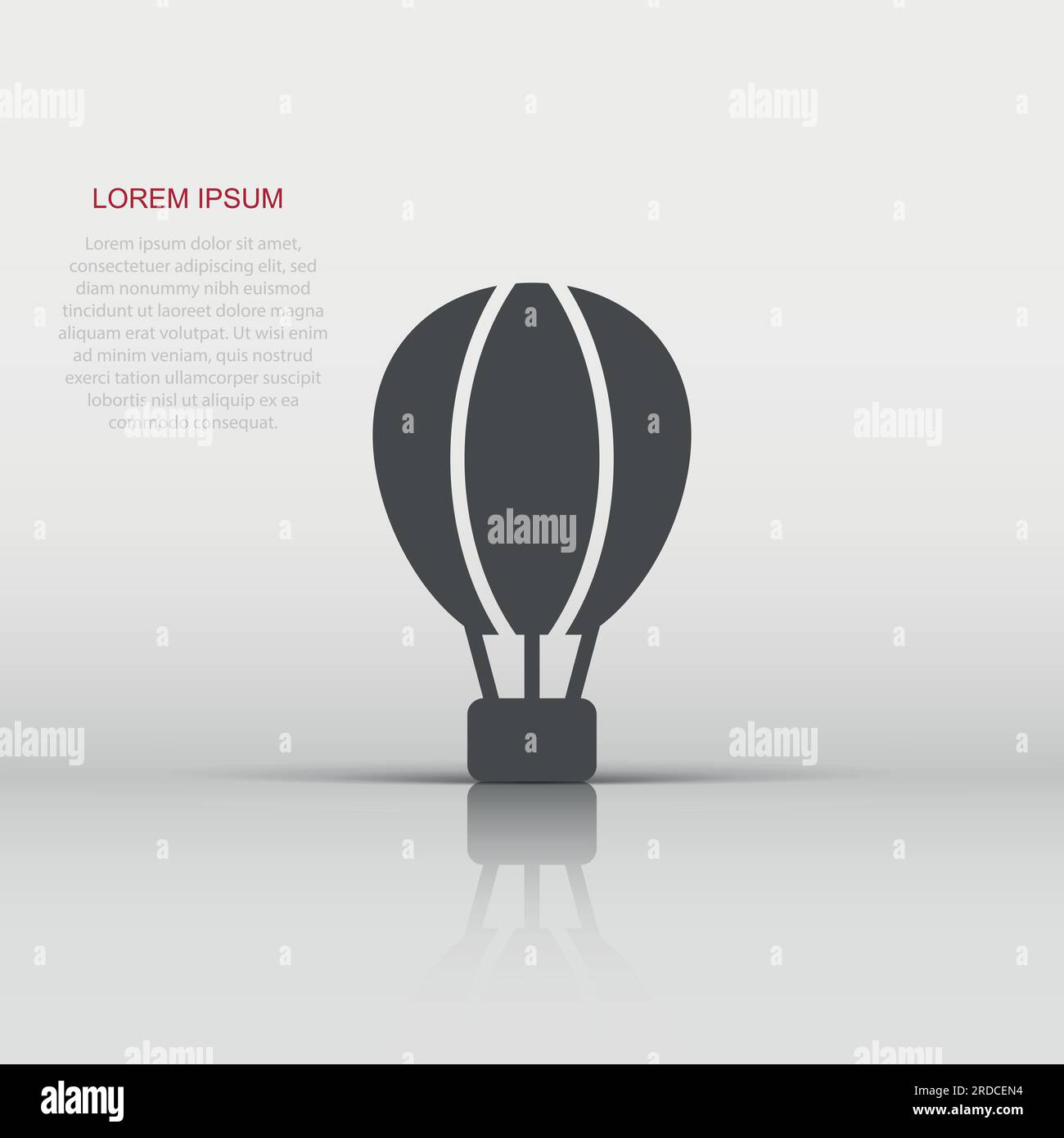 Air balloon icon in flat style. Aerostat vector illustration on white ...
