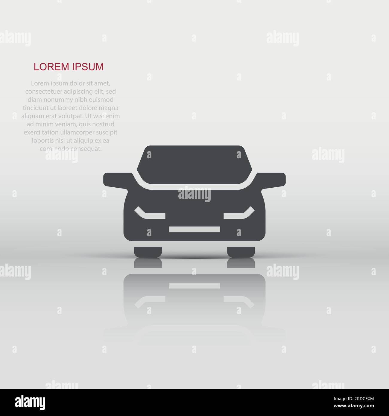Car icon in flat style. Automobile vehicle vector illustration on white ...