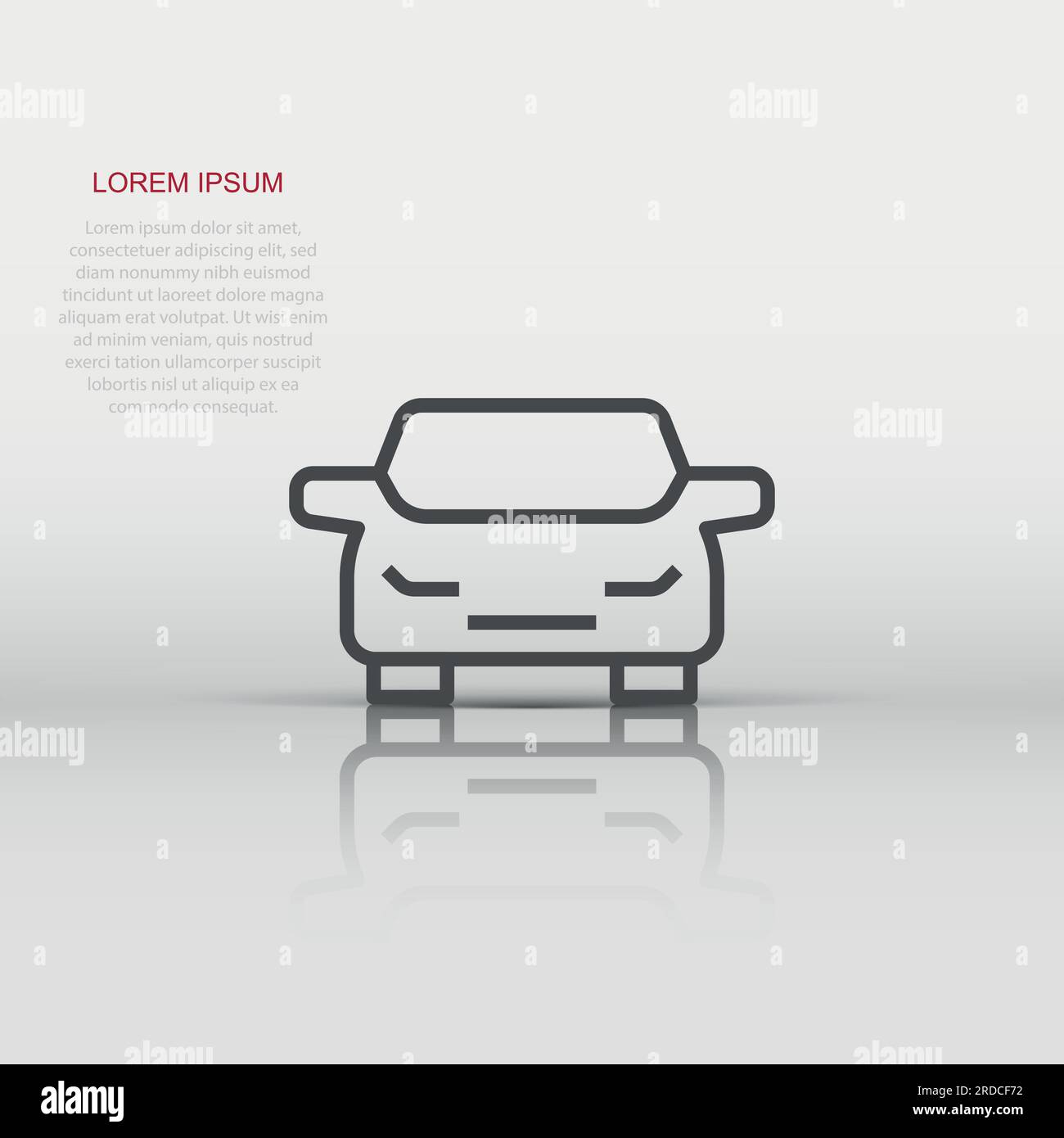 Car icon in flat style. Automobile vehicle vector illustration on white ...